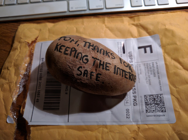 A potato with writing